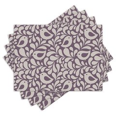 Jogo Americano com 4 peças - Pássaros - Floral - 1796Jo