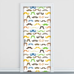 Adesivo Decorativo de Porta - Bigodes - Barbearia - 1802cnpt