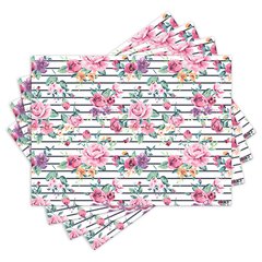 Jogo Americano com 4 peças - Floral - Flores - 1804Jo