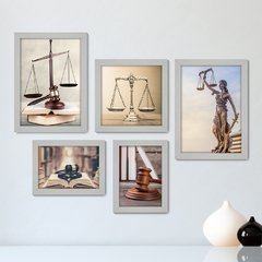 Kit Com 5 Quadros Decorativos - Direito - Profissões - Advocacia - Advogado - 180kq01 - comprar online