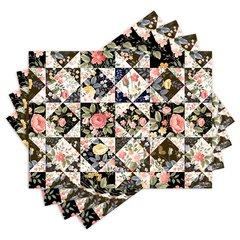 Jogo Americano com 4 peças - Floral - Flores - 1816Jo