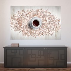 Painel Adesivo de Parede - Café - Cafeteria - Lanchonete - 1824pn