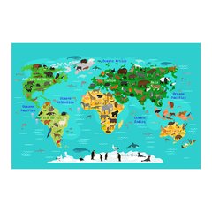 Painel Adesivo de Parede - Mapa Mundi - Mundo - Infantil - 1826pn - comprar online