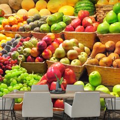 Papel de Parede Frutas Suco Saúde Cozinha Sala Painel Adesivo - 184pc