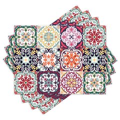 Jogo Americano com 4 peças - Azulejos - Mandalas - Abstrato - 1850Jo