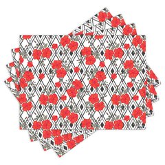 Jogo Americano com 4 peças - Geométrico - Flores - 1862Jo