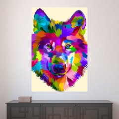 Painel Adesivo de Parede - Lobo - Animais - 1865pn