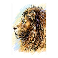 Painel Adesivo de Parede - Leão - Animais - 1867pn - comprar online