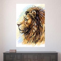Painel Adesivo de Parede - Leão - Animais - 1867pn