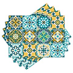Jogo Americano com 4 peças - Azulejos - Mandalas - Abstrato - 1874Jo