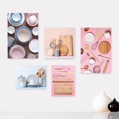 Kit 5 Placas Decorativas - Cozinha - Utensílios de Cozinha Casa Quarto Sala - 187ktpl5