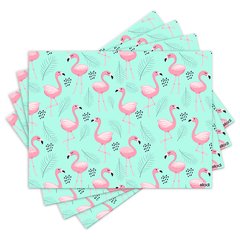 Jogo Americano com 4 peças - Flamingos - Folhas - 1894Jo