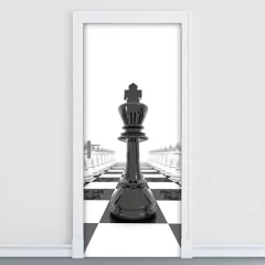 Adesivo Decorativo de Porta - Xadrez - 189cnpt