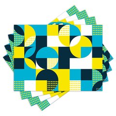 Jogo Americano com 4 peças - Abstrato - Geométrico - 1903Jo