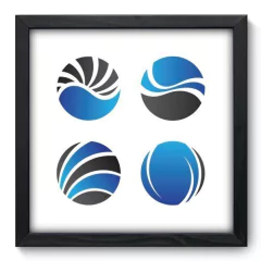 Quadro Decorativo com Moldura - Esferas - 190qna