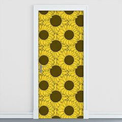 Adesivo Decorativo de Porta - Girassóis - Flores - 1916cnpt