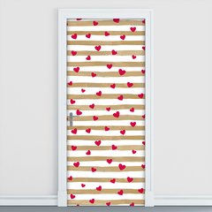 Adesivo Decorativo de Porta - Corações - Love - 1927cnpt