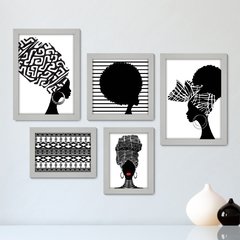 Kit Com 5 Quadros Decorativos - Africanas - África - 193kq01 - comprar online