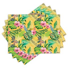 Jogo Americano com 4 peças - Tropical - Flores e Folhas - 1943Jo