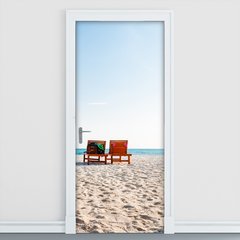 Adesivo Decorativo de Porta - Praia - Férias - 1946cnpt