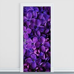 Adesivo Decorativo de Porta - Flores - Violetas - 1953cnpt