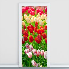 Adesivo Decorativo de Porta - Flores - Tulipas - 1955cnpt