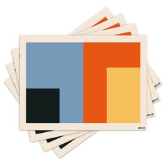 Jogo Americano com 4 peças - Geométrico - Abstrato - 1958Jo