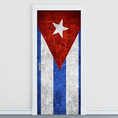 Adesivo Decorativo de Porta - Bandeira Cuba - 1964cnpt