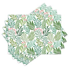 Jogo Americano com 4 peças - Folhas e Flores - Floral - 1986Jo