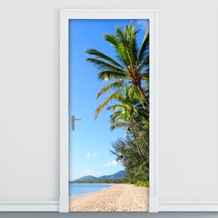 Adesivo Decorativo de Porta - Praia - Coqueiros - 1986cnpt