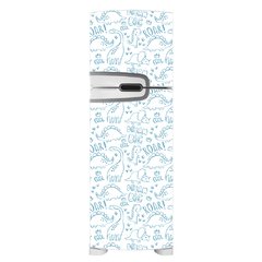 Adesivo Decorativo de Geladeira - Dinossauros - Infantil - Azul - 198gel