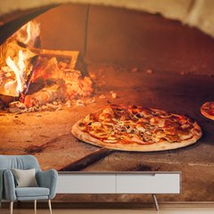 Papel de Parede Pizza Forno Cozinha Pizzaria Sala Painel Adesivo - 200pc