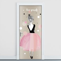 Adesivo Decorativo de Porta - Ballet - Bailarina - 2010cnpt