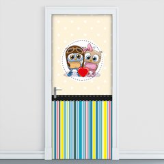 Adesivo Decorativo de Porta - Corujinhas - 2035cnpt