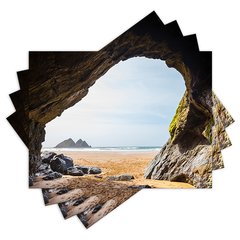 Jogo Americano com 4 peças - Mar - Praia - Natureza - Paisagem - 2041Jo
