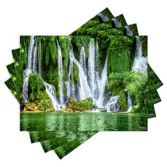 Jogo Americano com 4 peças - Cachoeira - Natureza - Paisagem - 2046Jo