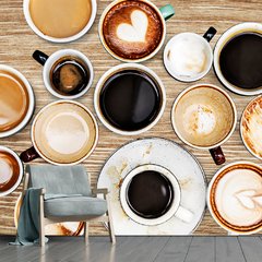 Papel de Parede Café Cafeteria Xícara Espresso Sala Painel Adesivo - 204pc
