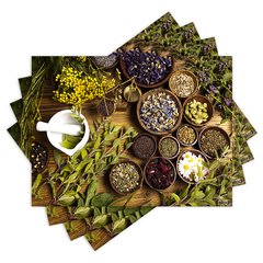 Jogo Americano com 4 peças - Flores - Folhas - Temperos - 2054Jo
