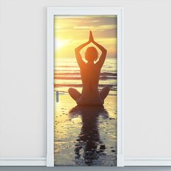 Adesivo Decorativo de Porta - Yoga - 205cnpt