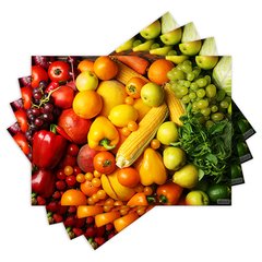 Jogo Americano com 4 peças - Frutas - Legumes - 2069Jo