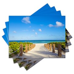 Jogo Americano com 4 peças - Praia - Natureza - 2080Jo