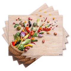 Jogo Americano com 4 peças - Frutas - Legumes - 2081Jo