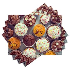 Jogo Americano com 4 peças - Cupcakes - 2082Jo