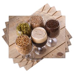 Jogo Americano com 4 peças - Cerveja - Beer - 2086Jo