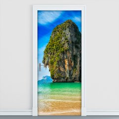 Adesivo Decorativo de Porta - Praia - Pedra - 208cnpt