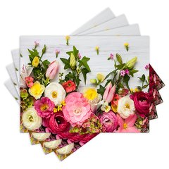 Jogo Americano com 4 peças - Flores - 2090Jo