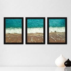Kit Com 3 Quadros - Mar Praia Paisagem - 209kq02p