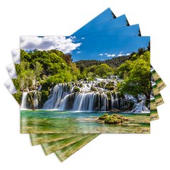 Jogo Americano com 4 peças - Cachoeira - Natureza - Paisagem - 2101Jo