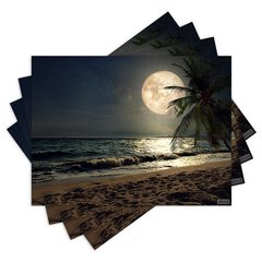 Jogo Americano com 4 peças - Praia - Mar - Luar - 2109Jo