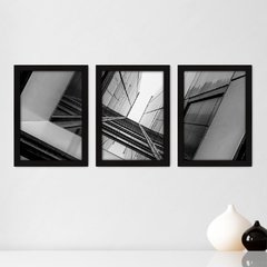 Kit Com 3 Quadros - Arquitetura Prédio Urbano - 210kq02p
